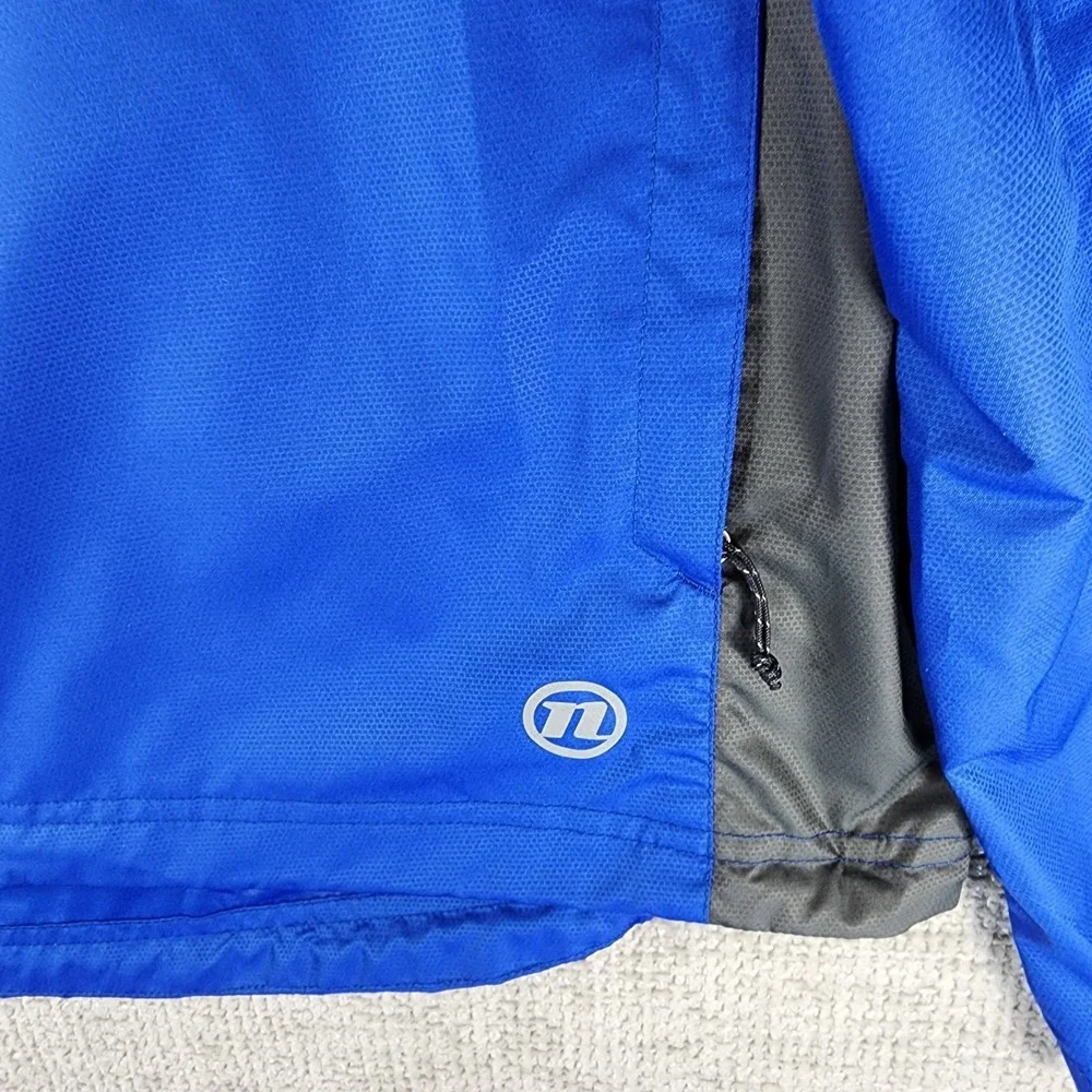 Novara Conversion Cycling Jacket to Vest Mens L Blue Zip Off‎ Sleeve Reflective